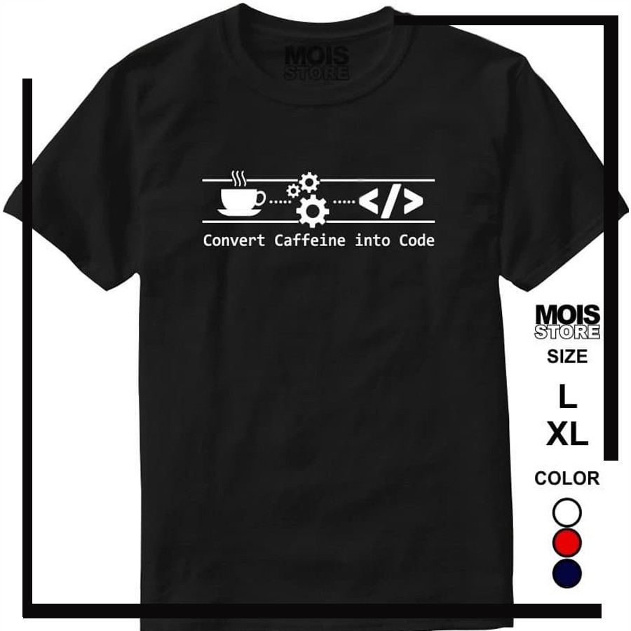 เสื้อยืดโปรแกรมเมอร์เครื่องชงกาแฟ Coding Coding 1