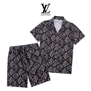 Trend Classic 1&amp;V ชุดเสื้อเชิ้ต พิมพ์ลาย และกางเกงขาสั้น 2 ชิ้น พลัสไซซ์ M-3XL แฟชั่นฤดูร้อน สําหรับผู้ชาย และผู้หญิง