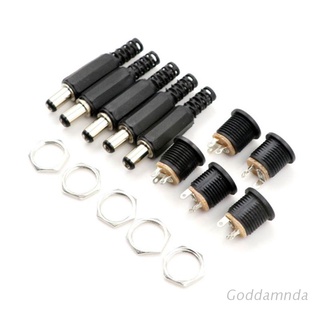 GODD  10 pcs 12V 3A Plastic Male Plugs + Female Socket Panel Mount Jack DC Power Connector Electrical Supplies