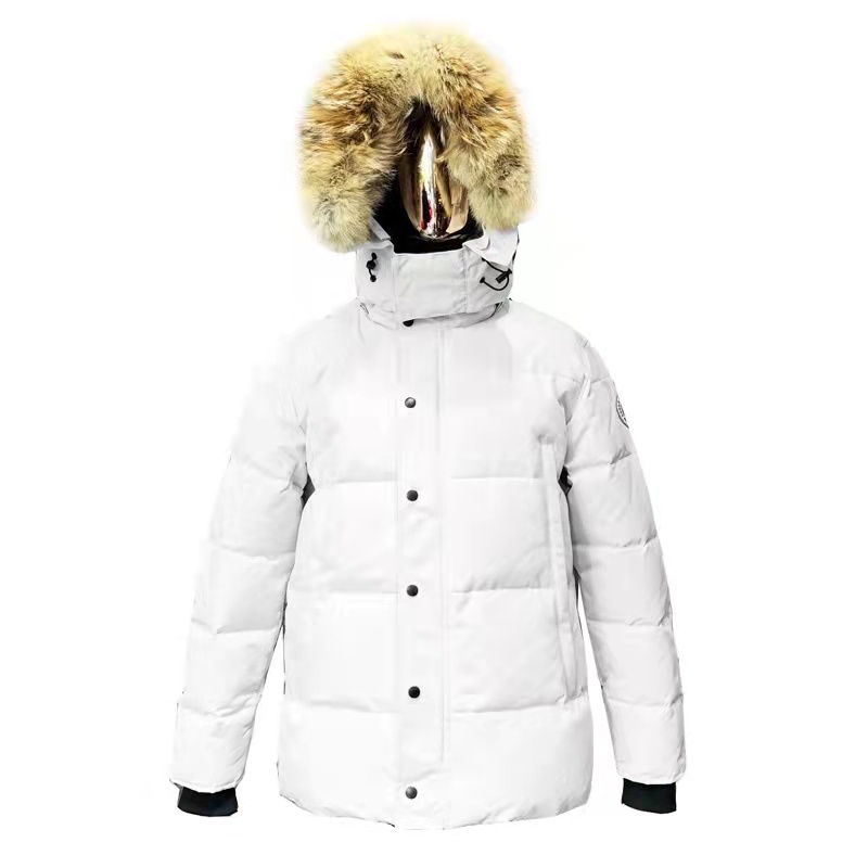 หลังการขายClassic Fashion Real Coyote Fur Winter Mens Canadian CG Wyndham Parka Goose Down Jacket  Outdoor Coat Wnd Wate #1