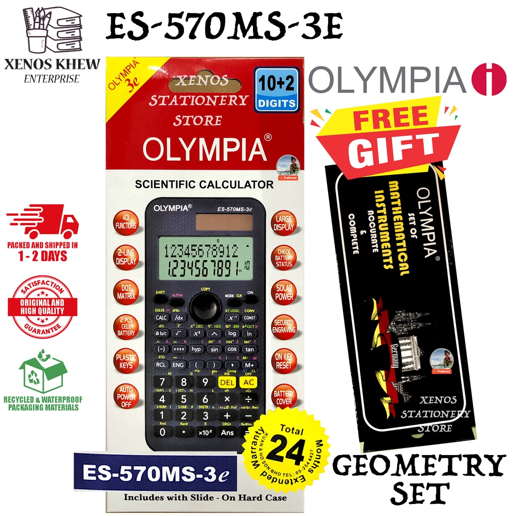 OLYMPIA SCIENTIFIC CALCULATOR ES-570MS-3E [รับประกัน 24 เดือน] [เวอร์ชั่นใหม่]