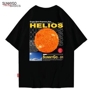 คอลูกเรือเสื้อยืดคอกลมSunnygo | เสื้อยืด | เกม Helios PlayGameผ้าฝ้ายแท้