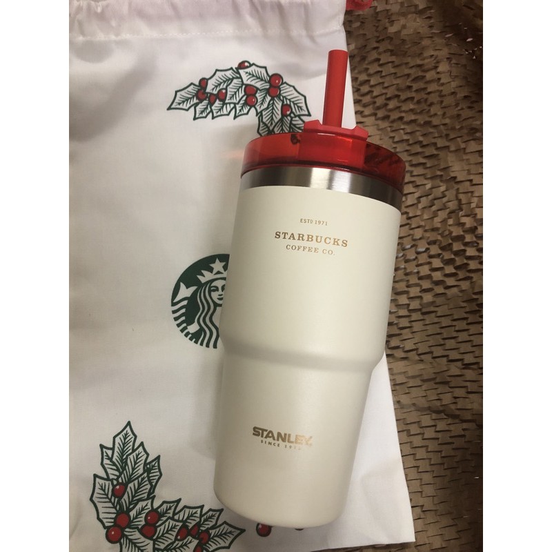 Starbucks Stanley แก้ว Holiday White & Red 20oz. แท้ Shopee Thailand