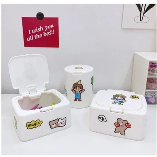 HomeDee ฟรีสติ๊กเกอร์ กล่องใส่ของ ชิ้นเล็ก ฝาเปิดปิดได้ แบบป๊อบ-อัฟ ช่วยป้องกันฝุ่น ขนาดมินิ