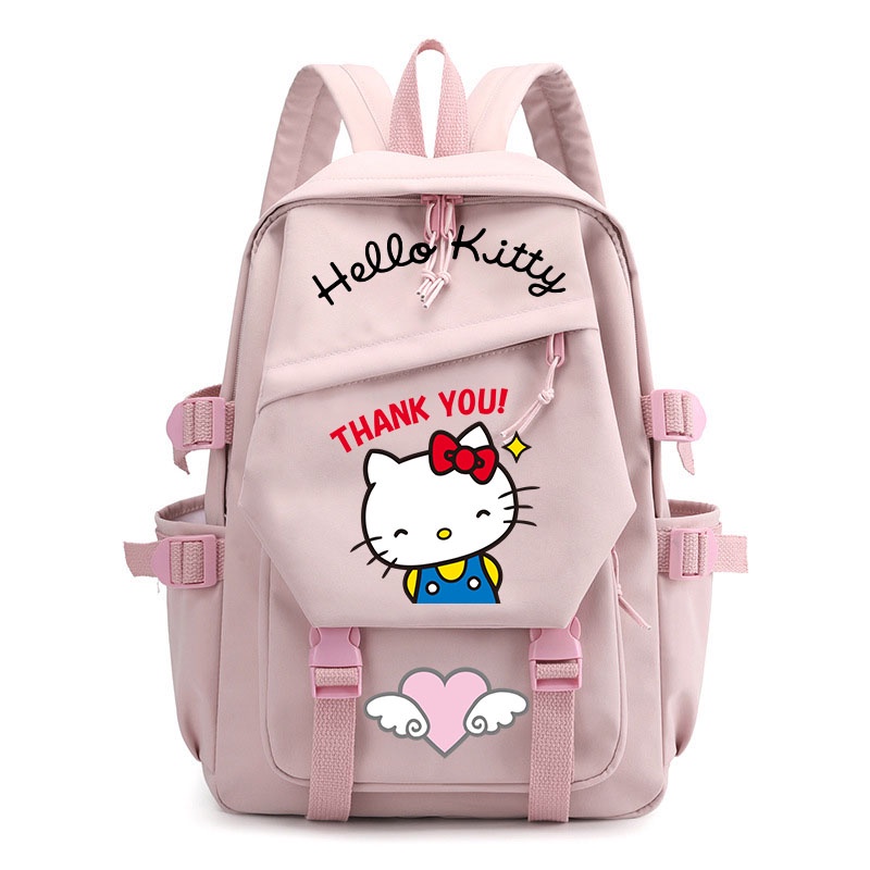 กระเป๋าเป้สะพายหลัง Hello Kitty กระเป๋าเป้สะพายหลังคอมพิวเตอร์กระเป๋าเป้สะพายหลังสำหรับเด็กชายและเด็กหญิง