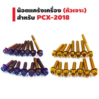 ชุดน็อตแคร้งเครื่อง (หัวเจาะ) สำหรับ PCX-2018 ตรงรุ่น