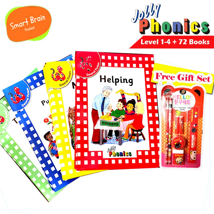 *ส่งทุกวัน* หนังสือเด็ก ฝึกหัดอ่านโฟนิกส์ Jolly phonics general fiction แบ่งเป็น 4 ระดับ จำนวน 72 bo