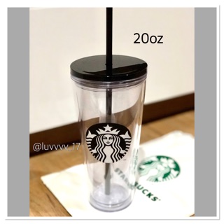 Starbucks Tumbler Venti 20 Oz.Cold Cup Clear Black Siren.