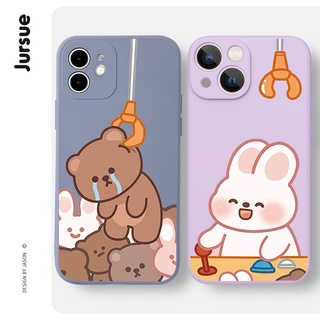 JURSUE เคสคู่ เคสไอโฟน คู่รัก กันกระแทกซิลิโคนนุ่มการ์ตูนน่ารักตลก เคสโทรศัพท์ Compatible for iPhone 14 13 12 11 Pro Max SE 2020 X XR XS 8 7 6 6S Plus พลัส XYH723