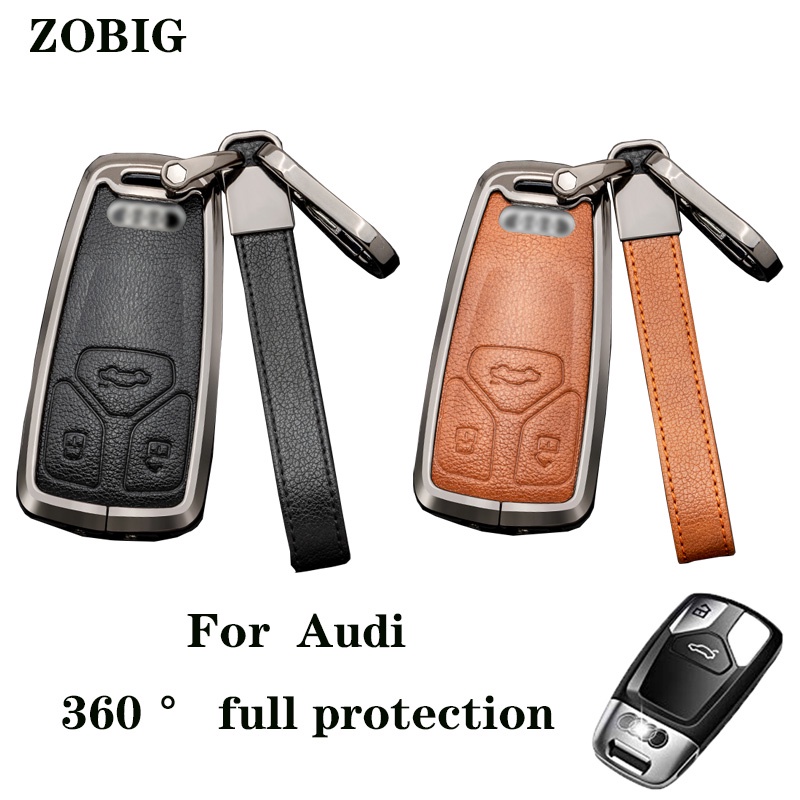 ZOBIG สําหรับ Audi Key Fob ฝาครอบที่ดีที่สุดสังกะสีชุบป้องกันกรณี A4 Q7 Q5 TT A3 A6 SQ5 R8 S5 Remote