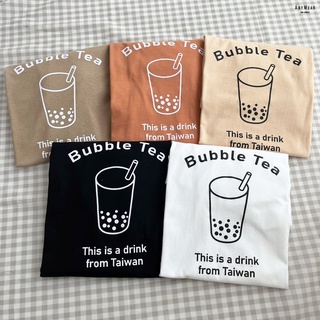 เสื้อยืด Oversize 🧋Bubble Tea ชานมไข่มุก by AnyWear ผ้าCotton100% ผ้านุ่ม ทรงเกาหลี ใส่สบาย