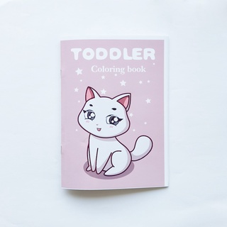 พร้อมส่ง สมุดระบายสี รูปแมวน่ารัก ขนาด 20x14 ซม. ของขวัญสําหรับเด็กวัยหัดเดิน