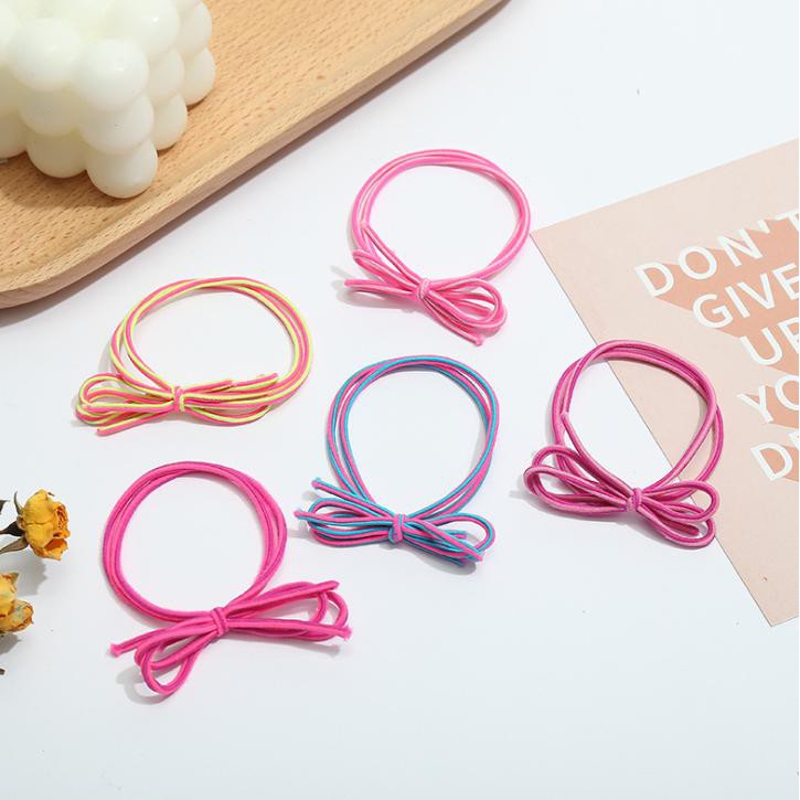 ยางยืดรัดผมสายทูโทนหลากสี ชิ้นละ 1 บาท สุ่มสี พร้อมส่ง Ohwowshop ยางมัดผม ยางรัดผม รวบเก็บผม