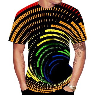 ใหม่ เสื้อยืดลําลอง แขนสั้น พิมพ์ลาย Swirls Abstract 3D แนวสตรีท หลากสี แฟชั่นฤดูร้อน สําหรับผู้ชาย