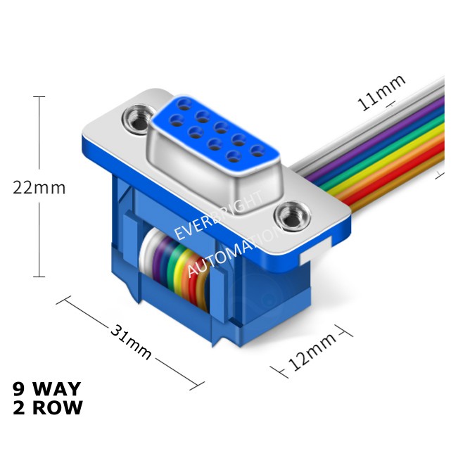 DIDC DB9 DB15 DB25 (2 แถว) D-Sub D-Connector D Sub IDC ประเภทตัวเชื่อมต่อจัมเปอร์สําหรับแบน Rainbow สายริบบิ้น