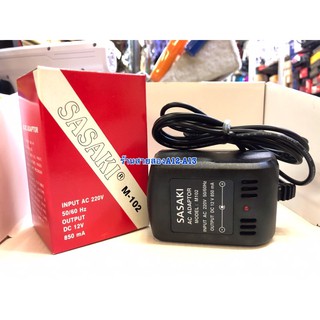 อแดปเตอร์ M102 INPUT220V / OUTPUT12V/850ma. แจ๊คขอบนอก5.5mm./รูใน2.5mm. +ใน-นอก