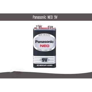 ถ่านไฟฉาย  Panasonic(พานาโซนิค)  ขนาด 9V รุ่นใหม่ อึด ถึก ทน NEO สีดำ 1แพ็ค/5 ก้อน ของแท้ 100%