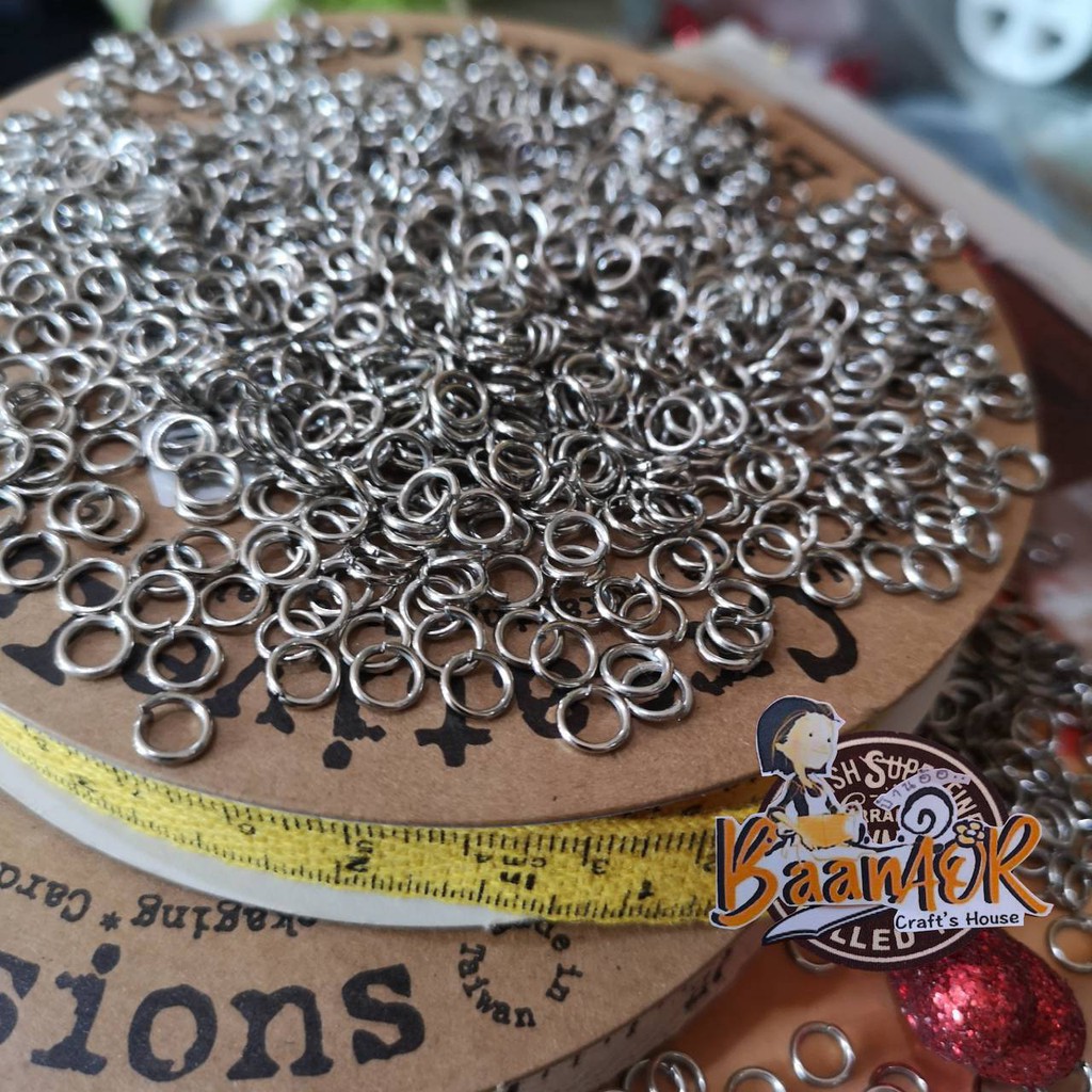 6mm 0.5g ห่วง กลม จิ๋ว 6 มิล (มีให้เลือกหลายสี) ร้อย ลูกปัด จำนวน 35 ชิ้น O Ring for zip , for beads สินค้าพร้อมส่งจากไท