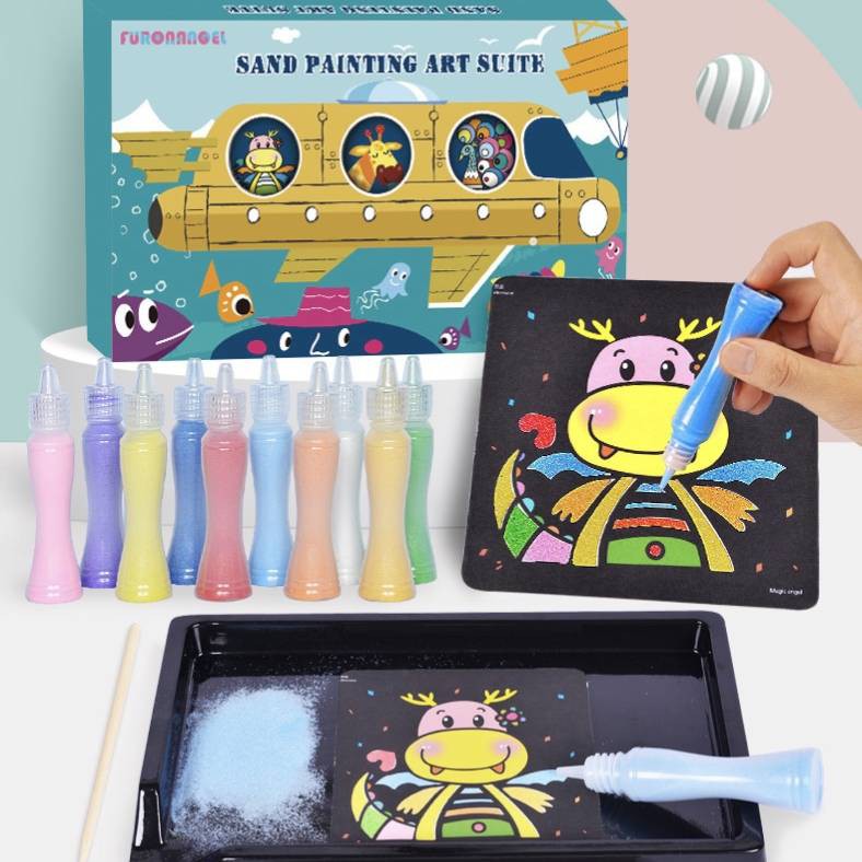 💰Tangtemtoys💰ชุดประดิษฐ์แผ่นโรยทรายสีแสนสนุก FURONANGLE SAND PAINTING ART SUITE ของเล่นเสริมพัฒนาการ
