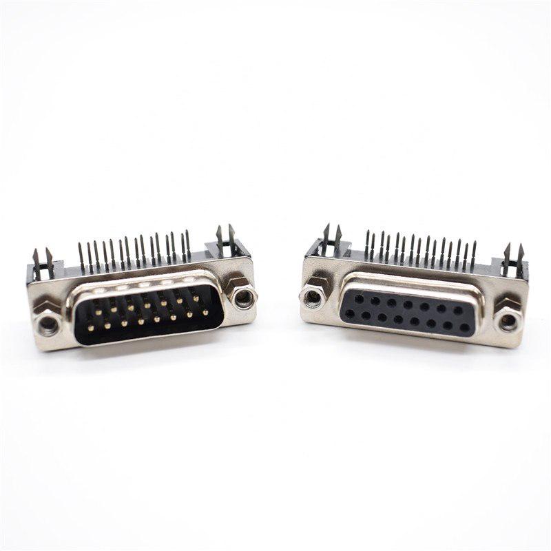 Dr15 DB 15 D-SUB Angle Angled 15 Pin Female Male PCB Mount Socket Connector