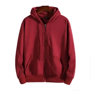 PannoFluxus เสื้อฮู้ดซิปแขนยาวสีทึบซึ่งผู้ชายและผู้หญิงสามารถสวมใส่ได้ในทุกฤดูกาล เรียบง่าย ทันสมัย ​​และหล่อเหลา