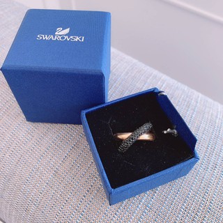 แหวน Swarovski แท้ 100% Crystaldust Cross Ring Swarovski Infinity Ring, White, Rhodium plated