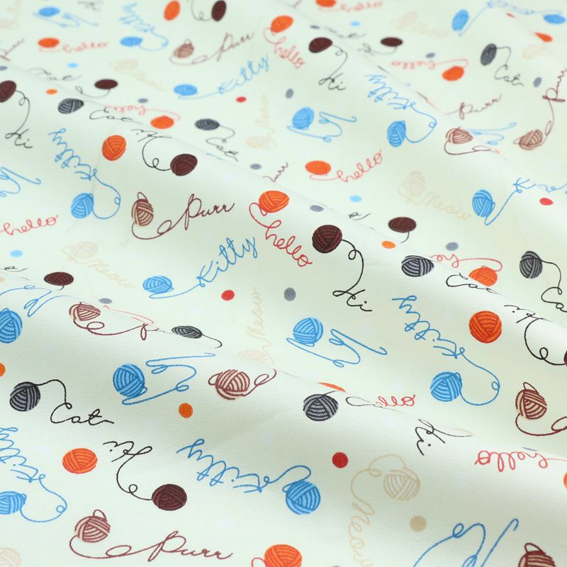 ผ้าคอตตอน 100% ทอทวิล หน้ากว้าง1.6 เมตร ตัดขายเป็นเมตร พิมพ์ลายลายแมว