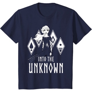 เสื้อยืดผ้าฝ้ายพรีเมี่ยม เสื้อยืด พิมพ์ลาย Disney Frozen 2 Elsa Into The Unknown