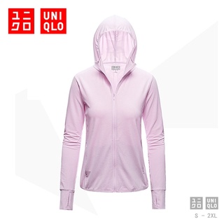 Uniqlo เสื้อคลุมกันแดด เสื้อแจ็คเก็ตสตรีมีฮู้ดกันลมและกันแดด เสื้อกีฬาระบายอากาศ