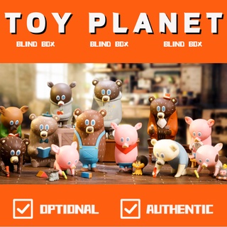 [TOY Planet] POPMART กล่องสุ่ม รูปหมี วัว สีเขียว ขนาดเล็ก สําหรับตกแต่งสวน
