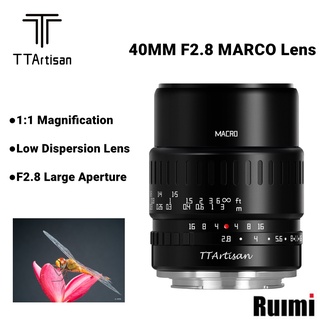 TTArtisan 40mm F2.8 APS-C เลนส์มาโครโฟกัสแบบแมนนวลสำหรับ E / FX / EOS M / M43 / Z Mount Mirrorless Cameras