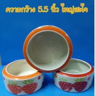 ถ้วยเซรามิค **ขนาด 5.5นิ้ว** มีขอบ ใส่อาหารและน้ำ คละสีคละลาย งานเเฮนเมด