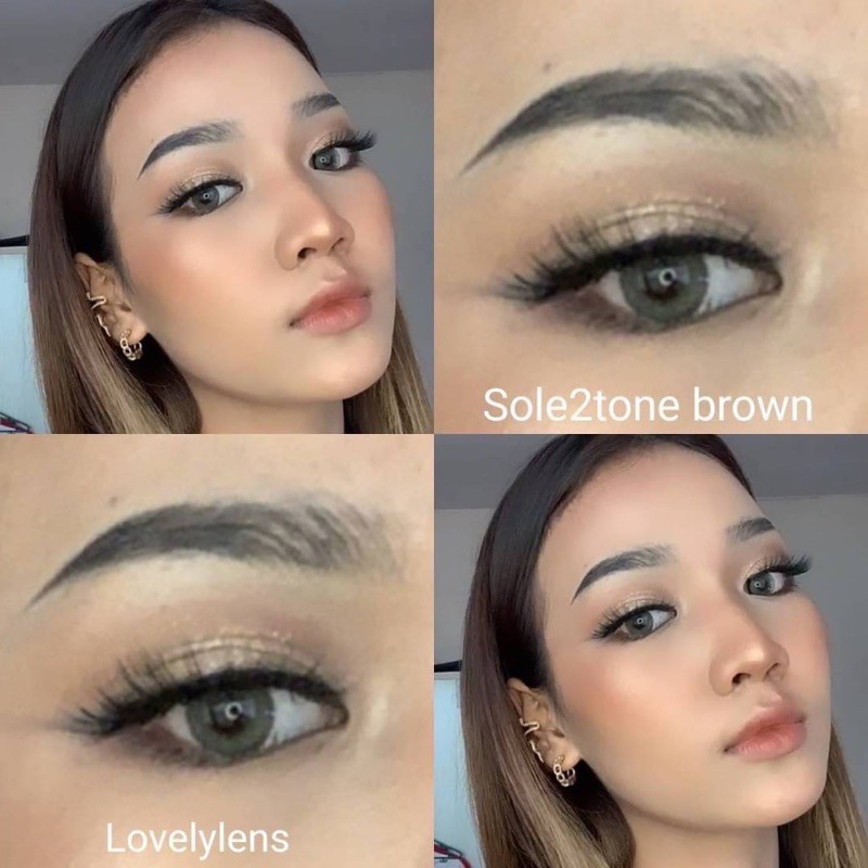 คอนแทคเลนส์ Lovely Lens รุ่น sole2t เทา/น้ำตาล สายตาปกติ