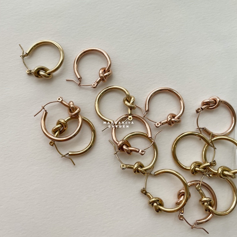 Knot Hoop Earrings (Stainless steel