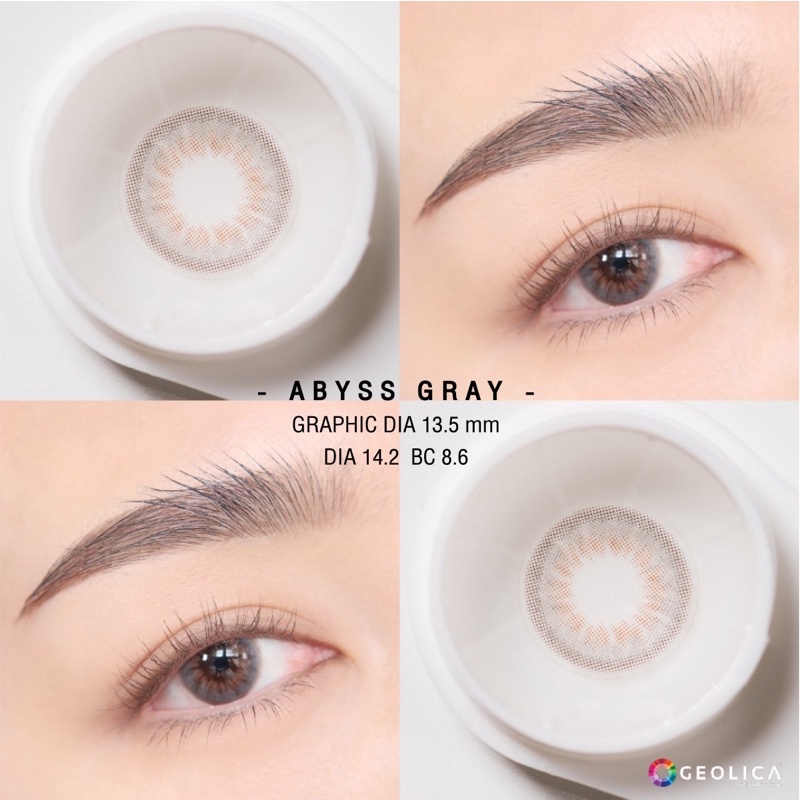 🎖คอนแทคเลนส์แบรนด์ Geolica 🌈🌈รุ่น Abyss Gray 💦[ ค่าสายตา ปกติ - สั้น 800 ] พร้อมส่ง🚚