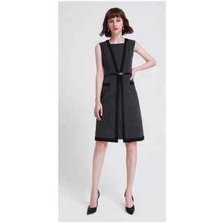 2MUAY PREMIUM DRESS ชุดเดรสออกงาน ชุดทำงาน CLASSY A LINE DRESS รุ่น JJ996 สีเทา SIZE XL