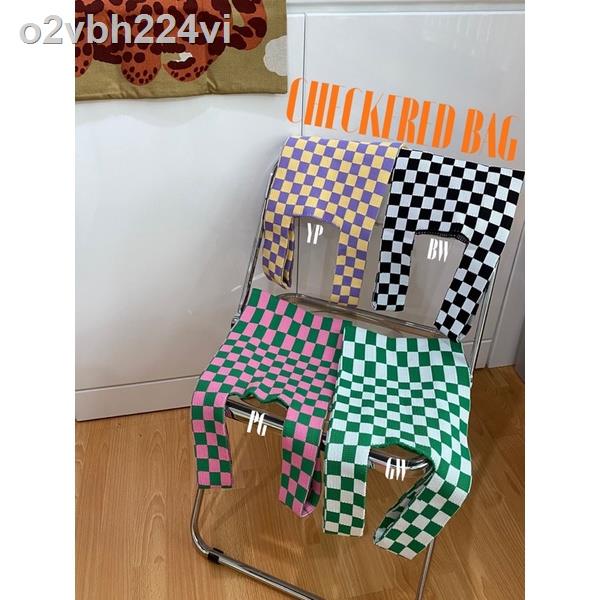▦❖uiui.stuffs | [พร้อมส่ง ทุกสี] checkered bag กระเป๋าไหมพรมลายตาราง💗