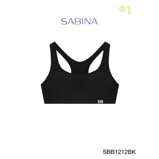 Sabina เสื้อชั้นใน Invisible Wire (ไม่มีโครง) รุ่น Sbn Sport รหัส SBB1212BK สีดำ