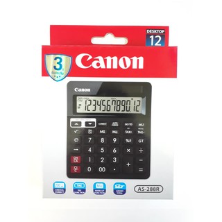 เครื่องคิดเลขCanon #AS-288R แบบตั้งโต๊ะ จอ LCD ขนาดใหญ่ แสดงตัวเลข 12 หลัก