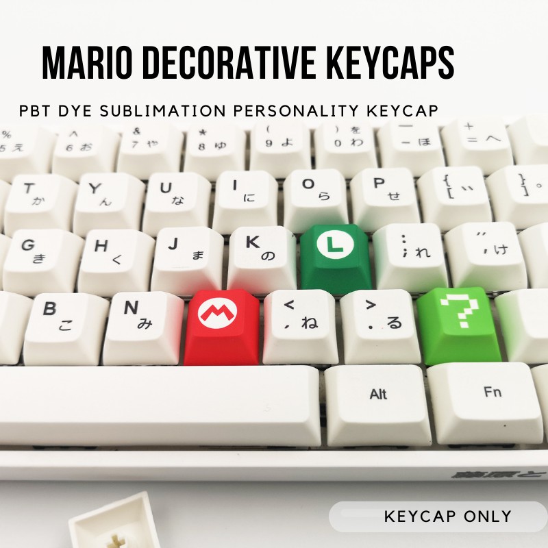 Mario คีย์แคป OEM PBT สำหรับตกแต่ง 4 ชิ้น ต่อเซ็ต