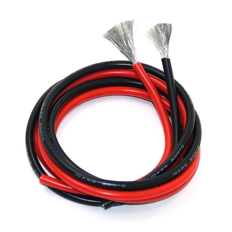 1 เมตรสีแดงและ 1 เมตรลวดซิลิโคนสีดํา AWG 14 16 ยืดหยุ่นซิลิโคน Solid อิเล็กทรอนิกส์ลวด