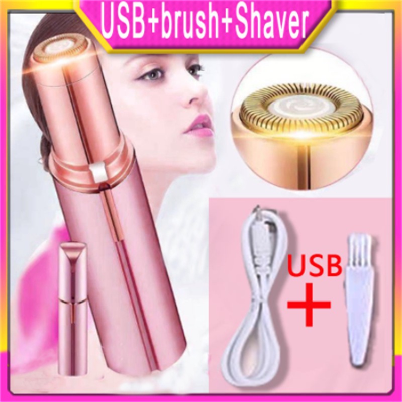 เครื่องโกนหนวดไฟฟ้า ขนาดเล็ก สําหรับกําจัดขนคิ้ว ขนบนใบหน้า เหมาะกับผู้หญิง