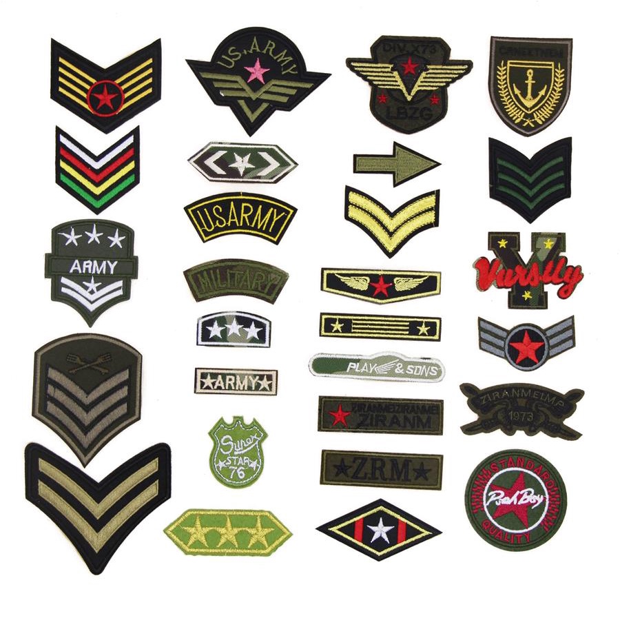 สไตล์ทหารCamouflage Collar Badge Epaulet Badge Army พัดลมปักผ้า Patch เสื้อผ้า Badge Armband กางเกง Patch Decal กาวสามารถรีดมือ-Sewn diy วัสดุเคสโทรศัพท์ตกแต่ง