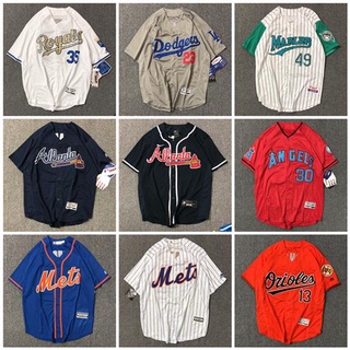 เสื้อกีฬาเบสบอลแขนสั้น ลายทีม Mlb Jersey สไตล์ฮิปฮอป ขนาดใหญ่ แนวสตรีท และฮิปฮอป