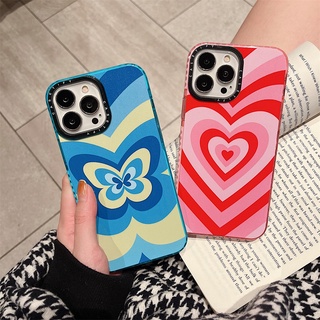 Casetify เคสโทรศัพท์มือถือแบบนิ่ม TPU กันกระแทก ลายผีเสื้อ หัวใจ สําหรับ iPhone 15 14 Pro MAX 12 13 Pro MAX 7 8Plus XR 11