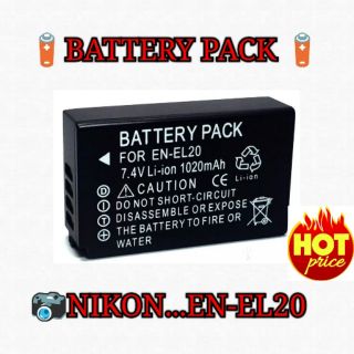 Battery EN-EL20,ENEL20 (1020mAh,7.4 V) for Nikon 1AW1, Nikon  1J1,...