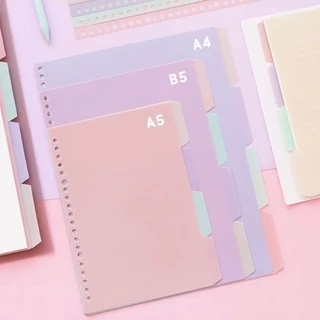 <ใหม่❗️ A6> 🦄แผ่นขั้น พาสเทล A4,A5,B5 4แผ่นคละสี แบบอ่อน สีทึบ parting sheet แผ่นขั้นสมุด