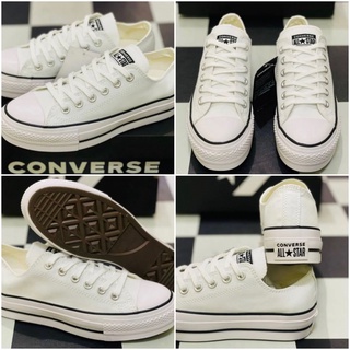 รองเท้าผ้าใบ Converse Womens Chuck Taylor All Star Lift Ox Trainers (สีขาว) พร้อมส่งมีไซส์36-40  มีประกันสินค้า