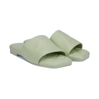 SHU PALETTE SOFT SMOOTH SQUARE SANDALS - GREEN รองเท้าแตะ