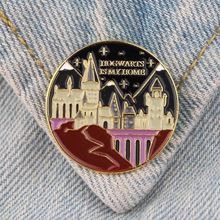 เข็มกลัด / หมุดโลหะ HOGWARTS IS MY HOME HARRY POTTER 🌇🔵⚪🔮🌟🎆🌠 (Hard Enamel Pin)